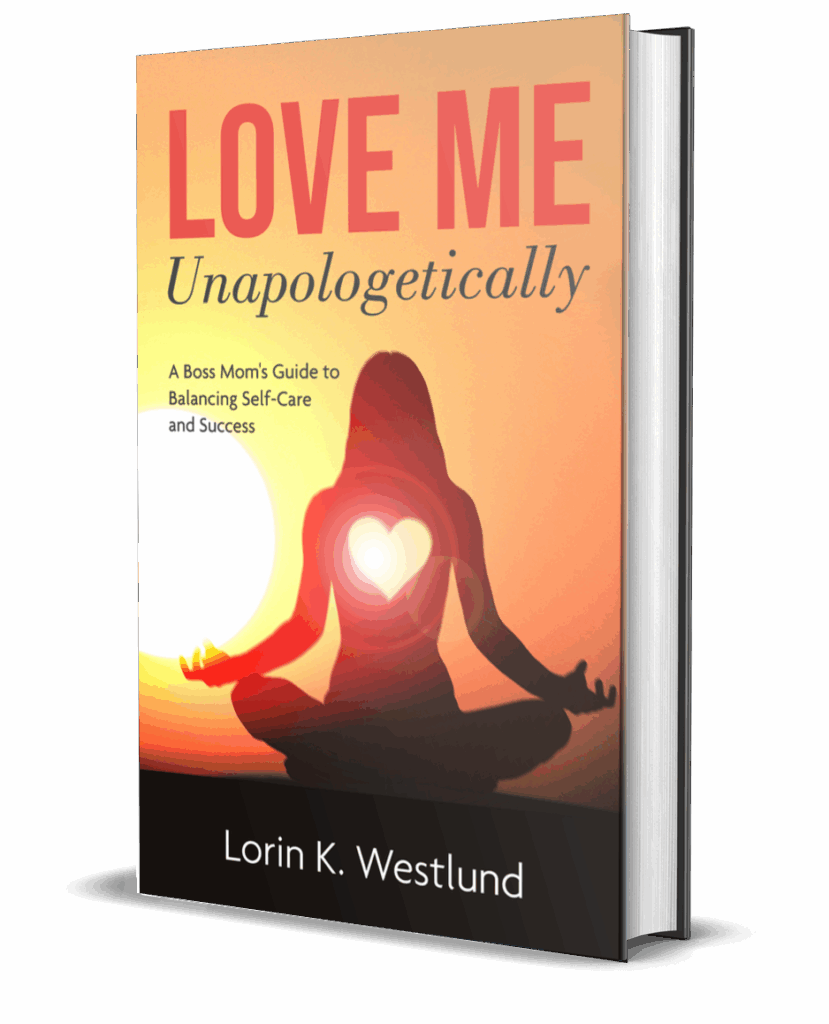 Book cover of 'Love Me Unapologetically' with a meditating figure and heart glow.